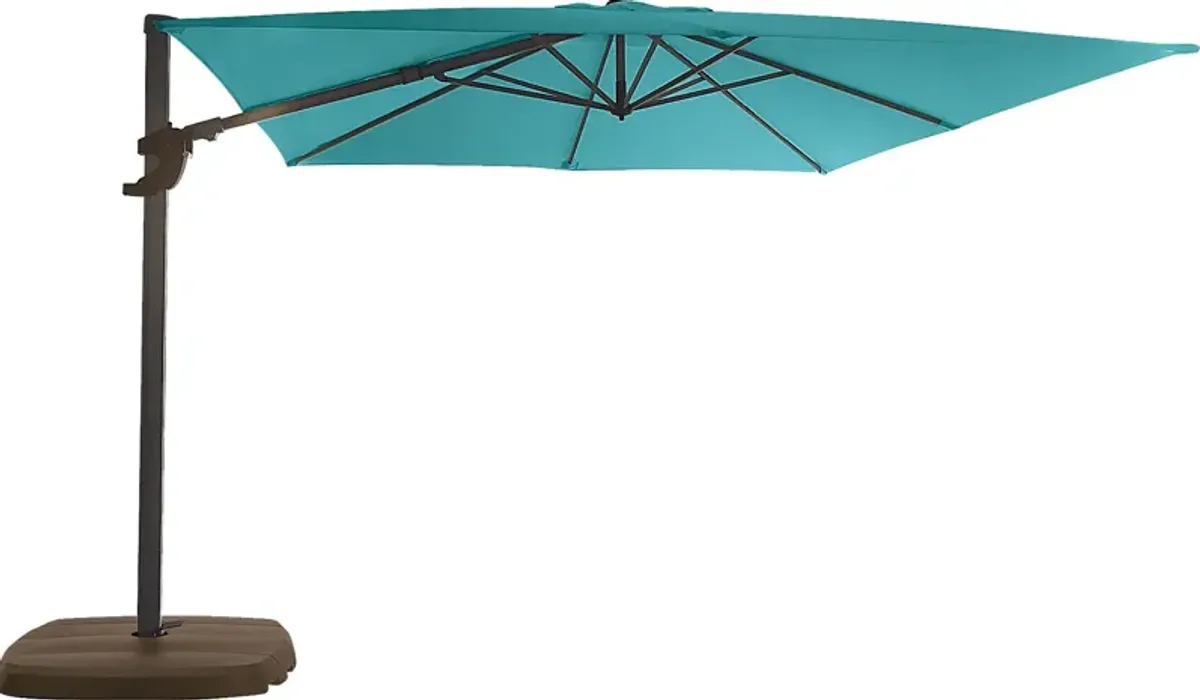 La Mesa Cove 10' Square Aruba Outdoor Cantilever Umbrella with Base and Stand