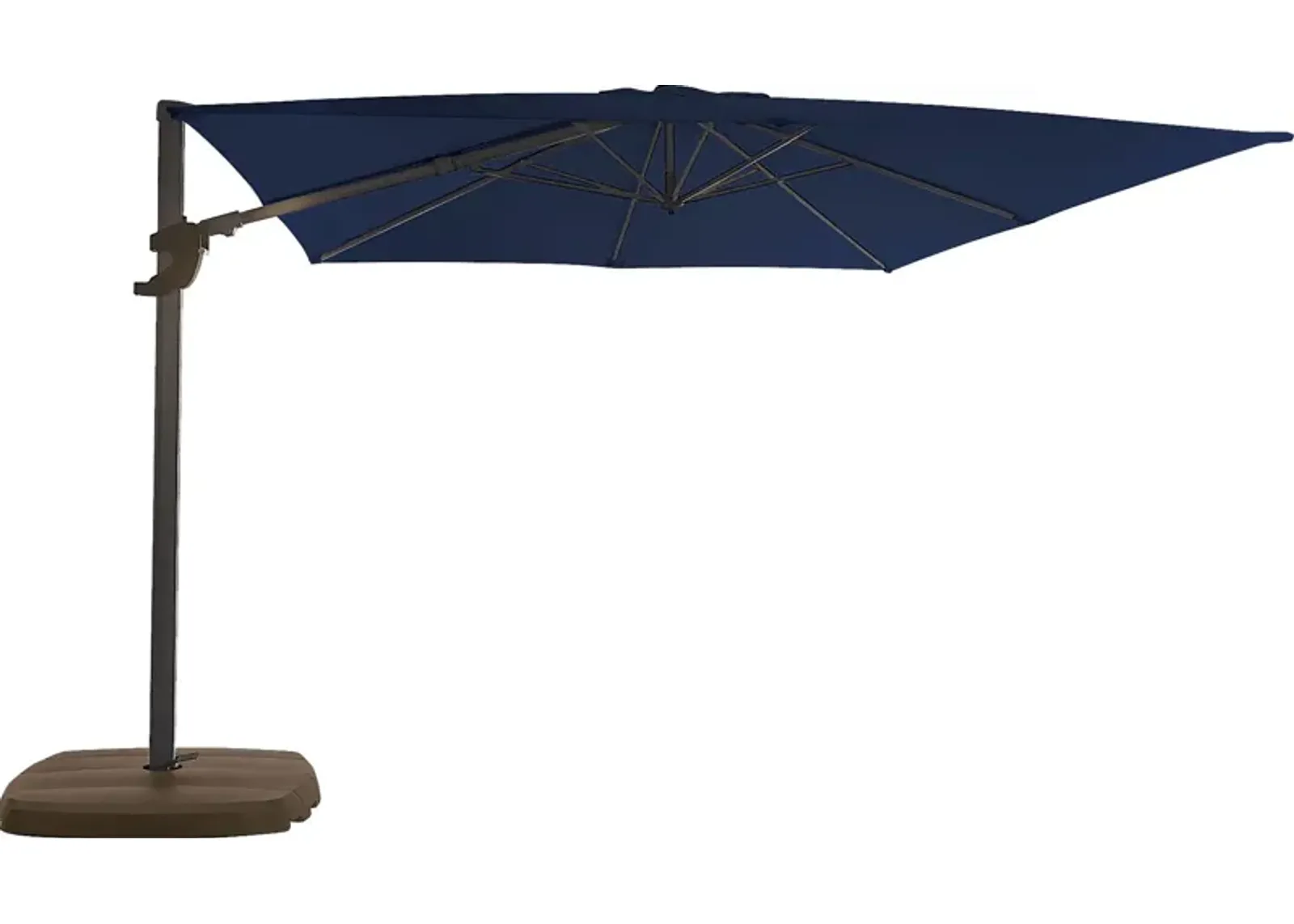 La Mesa Cove 10' Square Navy Outdoor Cantilever Umbrella with Base and Stand