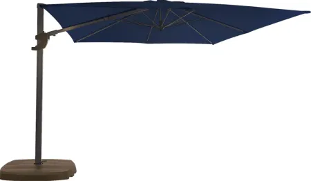 La Mesa Cove 10' Square Navy Outdoor Cantilever Umbrella with Base and Stand