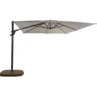 La Mesa Cove 10' Square Flax Outdoor Cantilever Umbrella with Base and Stand