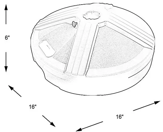 Neala Black 50 lb. Umbrella Base