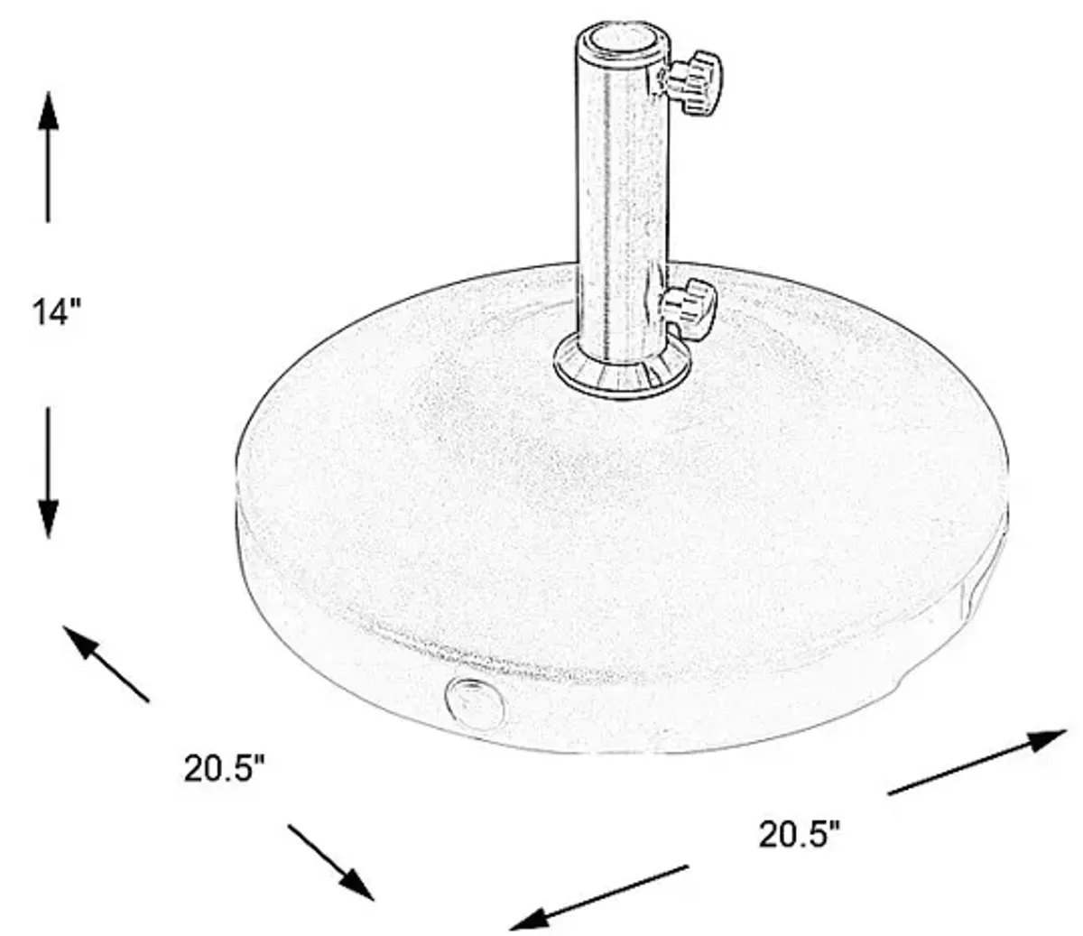 Jaida White 80 lb. Umbrella Base With Wheel