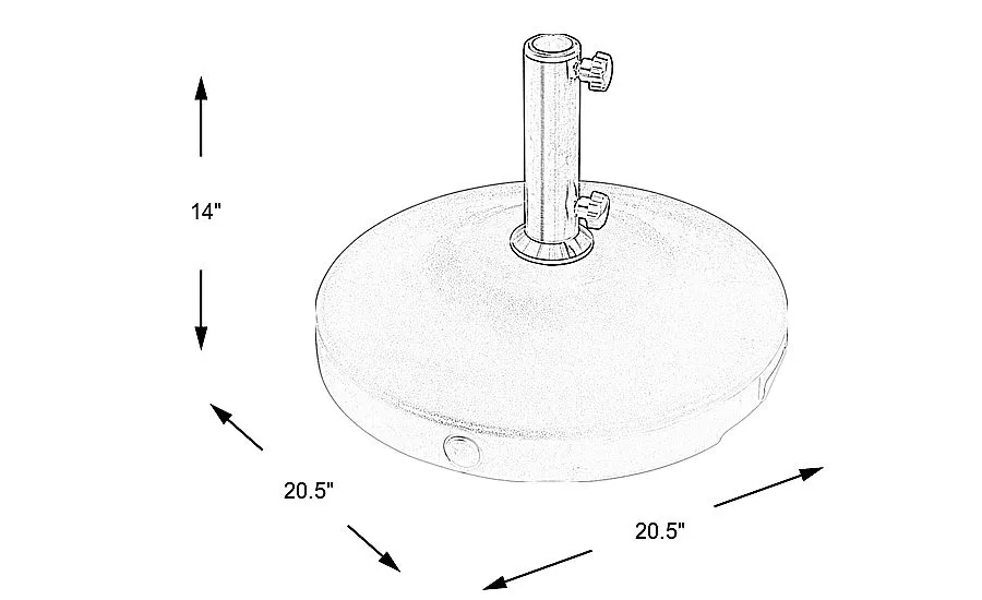 Jaida White 80 lb. Umbrella Base With Wheel