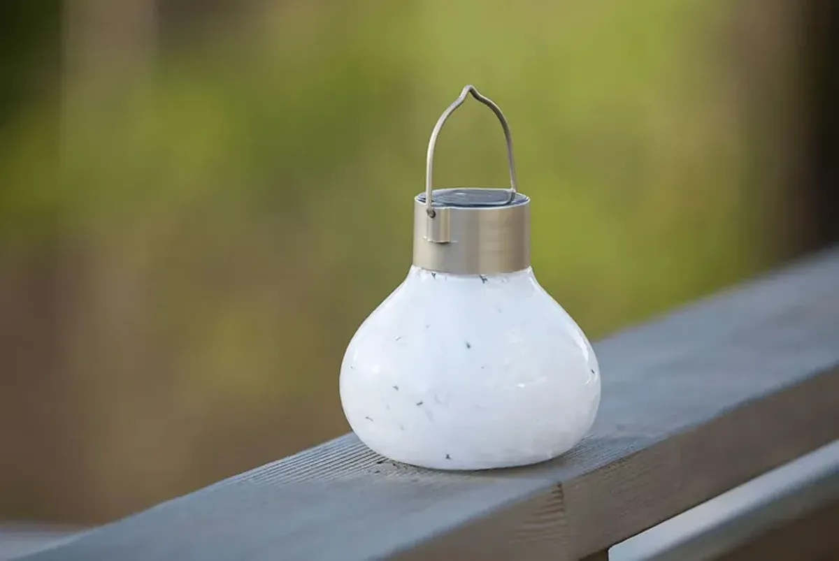 Emberley White Outdoor Solar Lantern