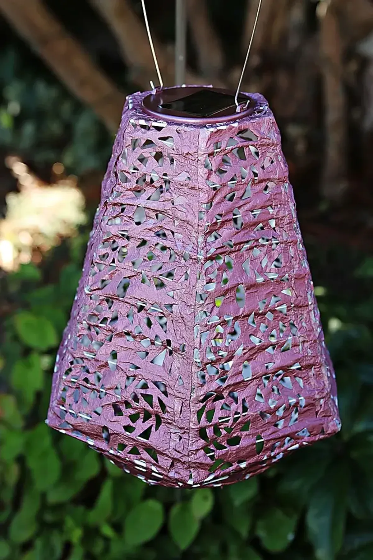 Rose Lace Purple Outdoor Solar Lantern