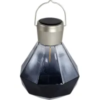 Jewel Beam Black Outdoor Solar Lantern