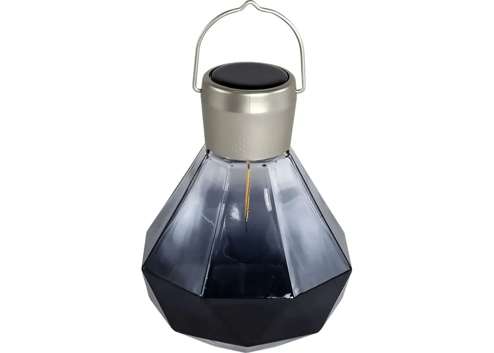 Jewel Beam Black Outdoor Solar Lantern