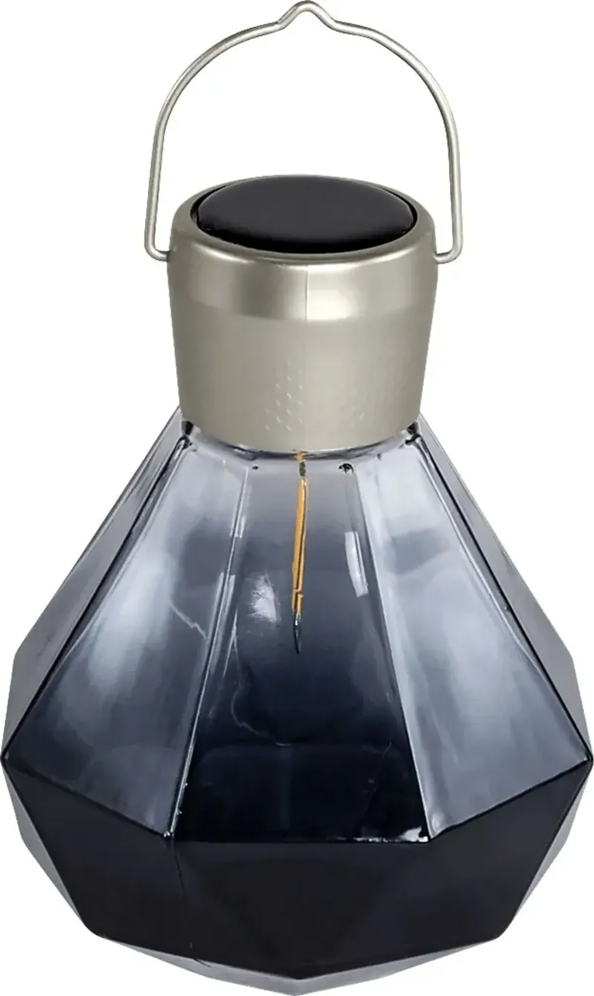 Jewel Beam Black Outdoor Solar Lantern