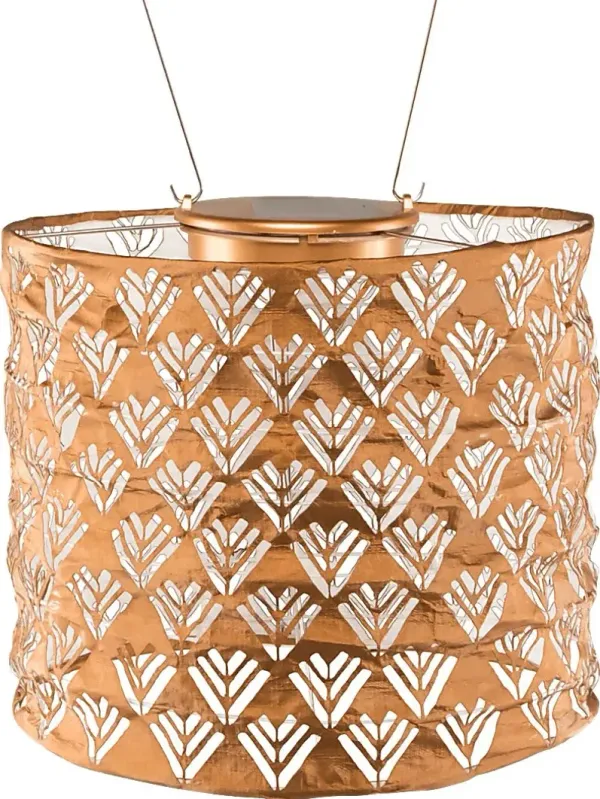 Chevron Rays Copper Outdoor Solar Lantern