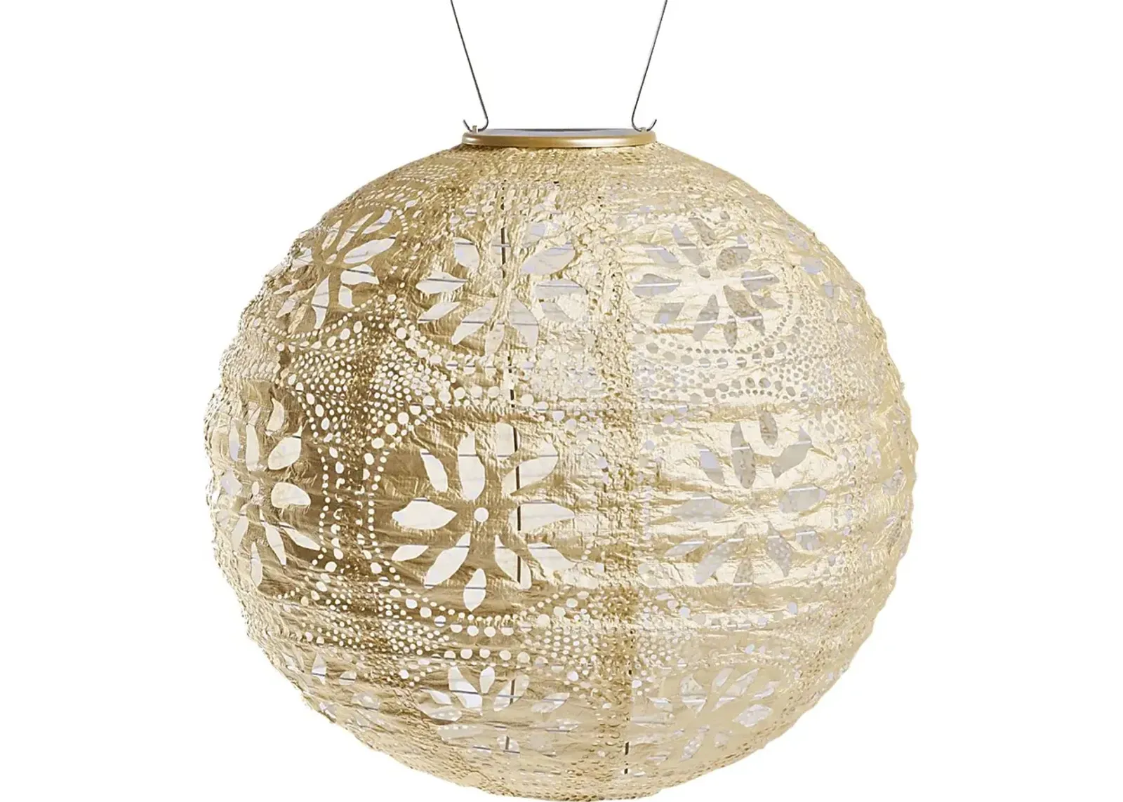 Floral Medallion Pearl Outdoor Solar Lantern