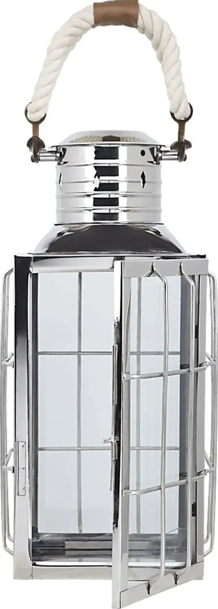 Admiral Cove Silver Large Indoor/Outdoor Lantern