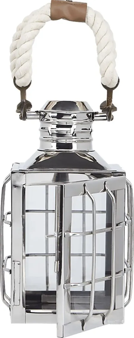 Admiral Cove Silver Small Indoor/Outdoor Lantern