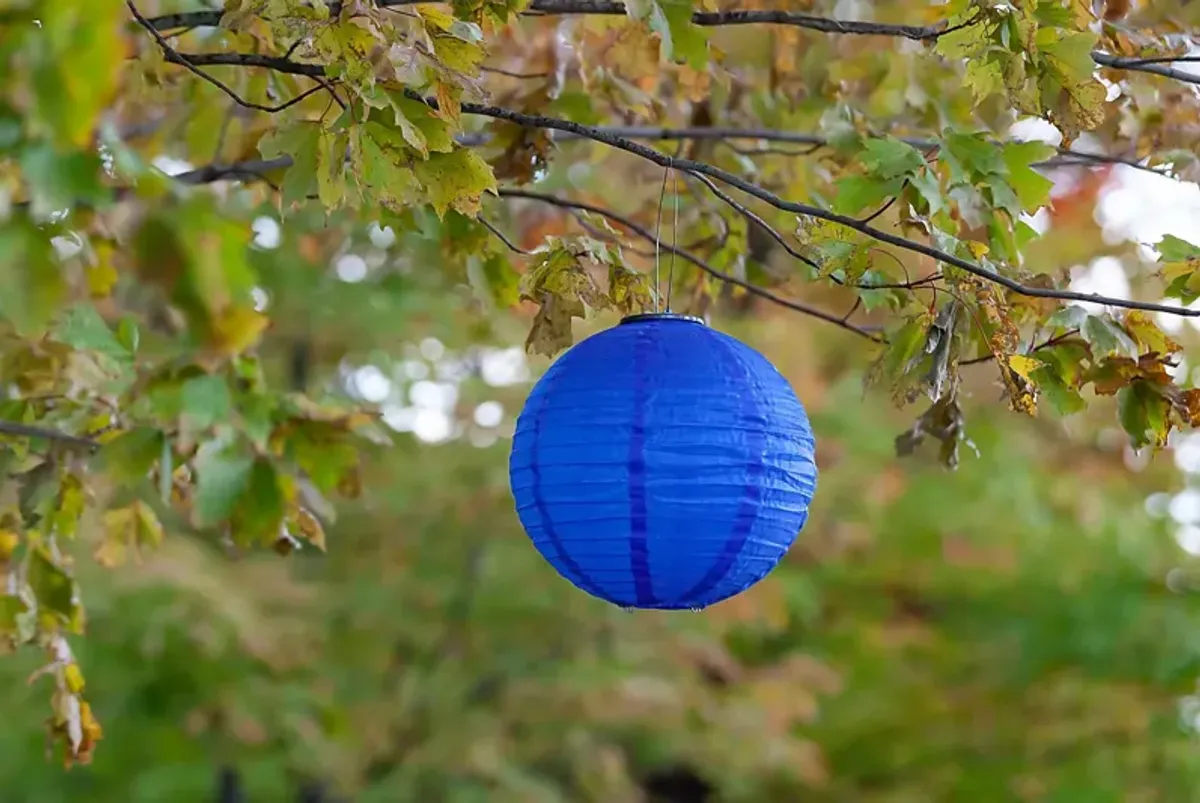 Vense Island Outdoor Blue Solar Lantern