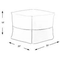 Pall Taupe Outdoor Pouf Ottoman