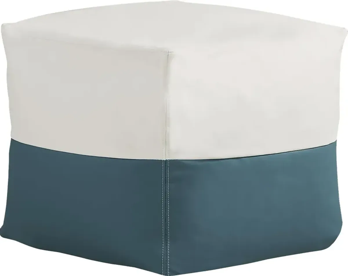 Pall Teal Outdoor Pouf Ottoman