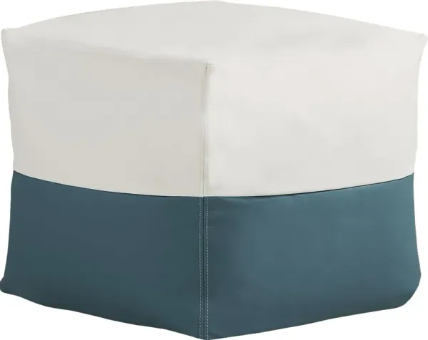Pall Teal Outdoor Pouf Ottoman