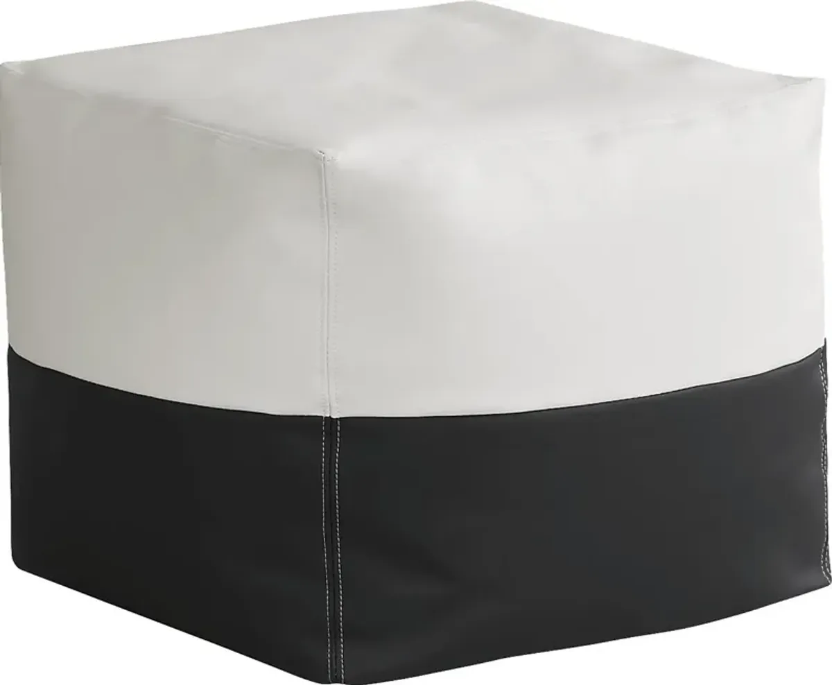 Pall Black Outdoor Pouf Ottoman