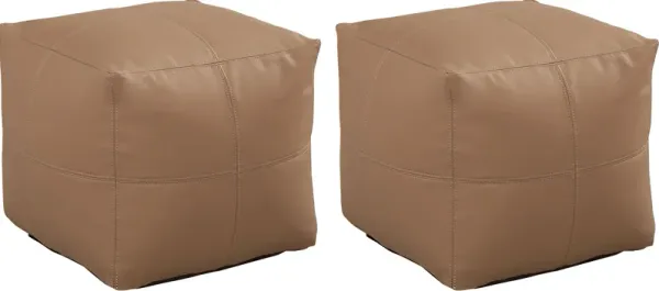 Pall Caramel Outdoor Poufs, Set of Two