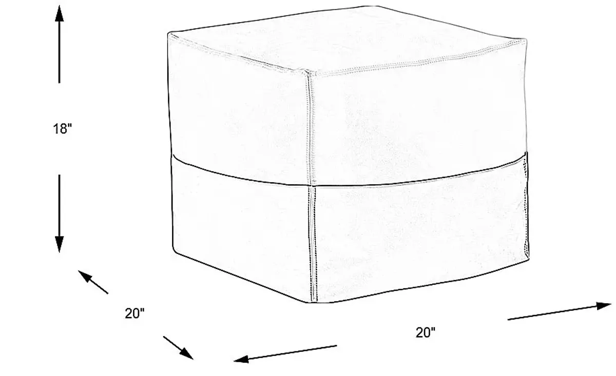 Pall Black Outdoor Pouf Ottoman, Set of Two