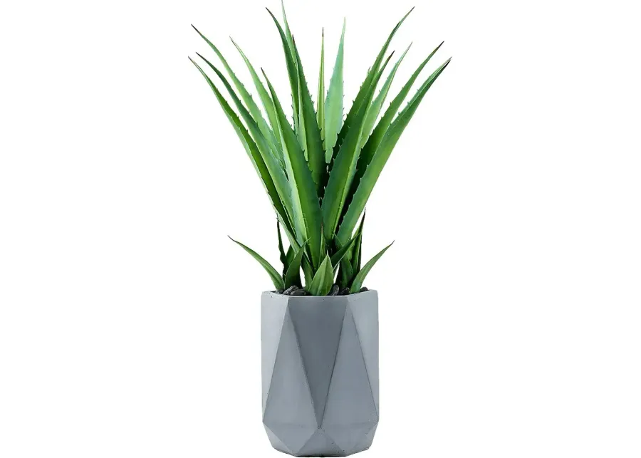 Altera Green 42 in. Artificial Succulent in Gray Planter