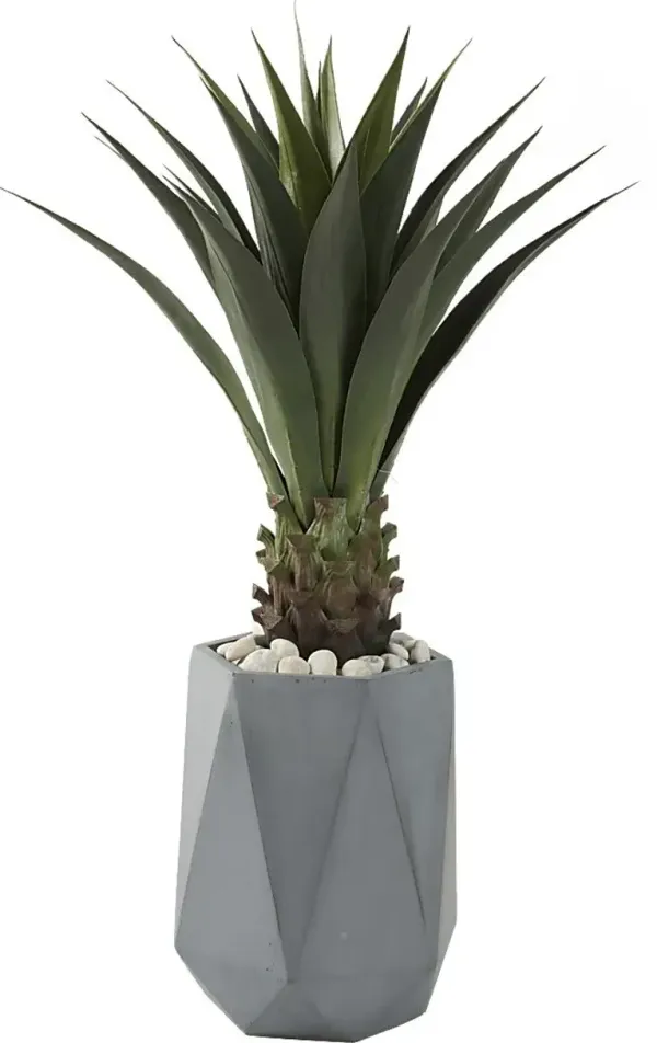 Arandas Green 40 in. Artificial Jumbo Agave Plant in Gray Planter
