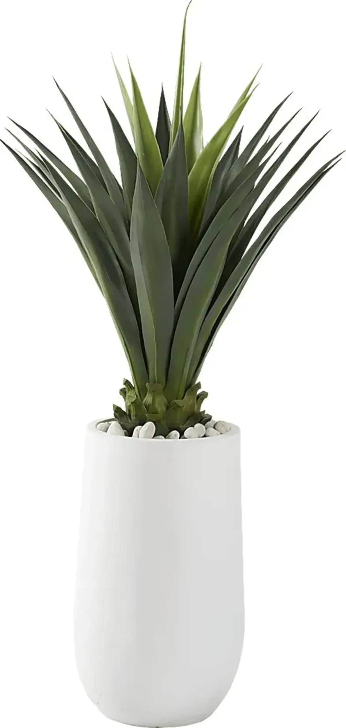 Arandas Green 59 in. Artificial Jumbo Agave Plant in White Planter