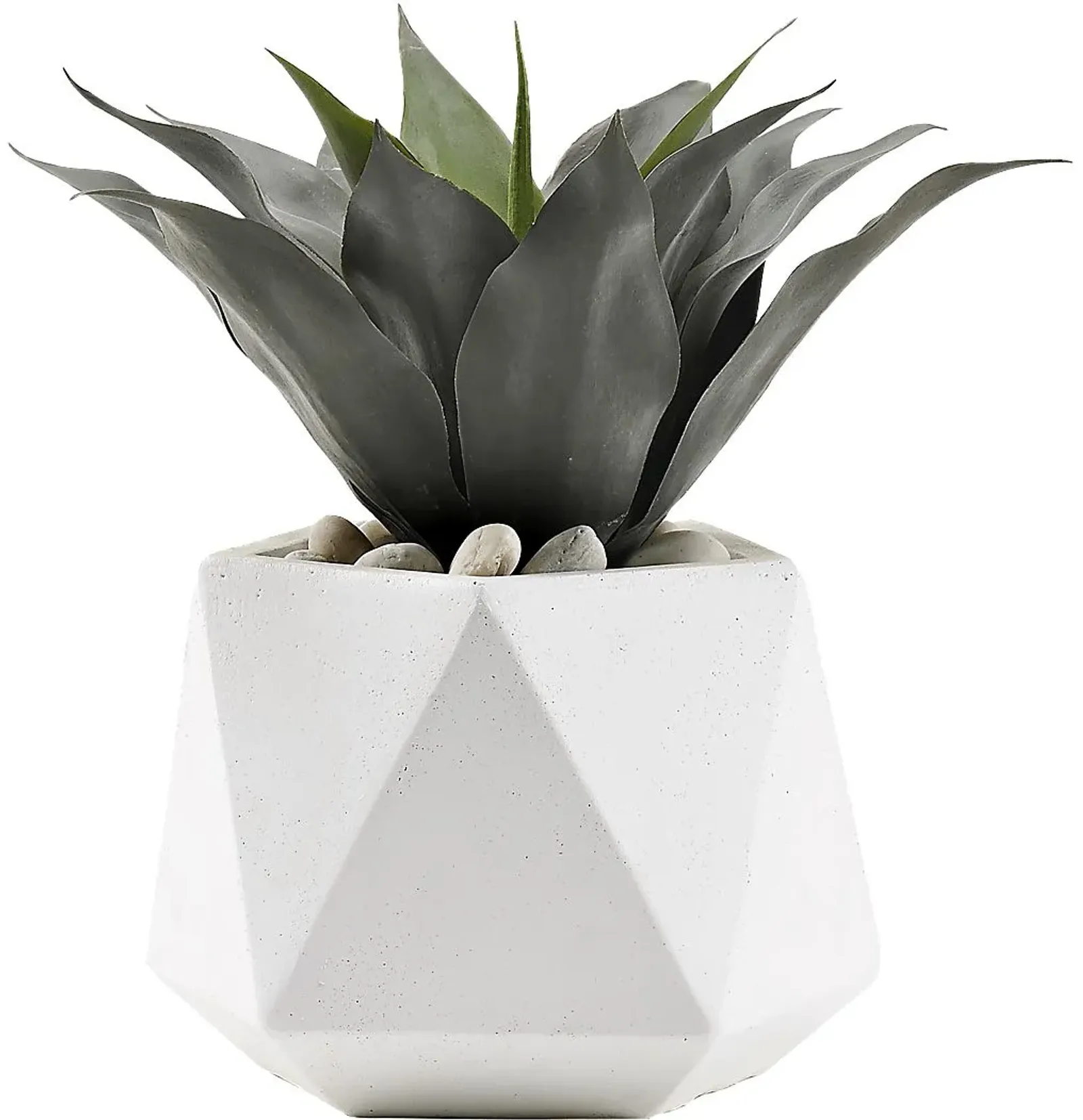 Morelia Green 16 in. Artificial Agave Plant in White Planter