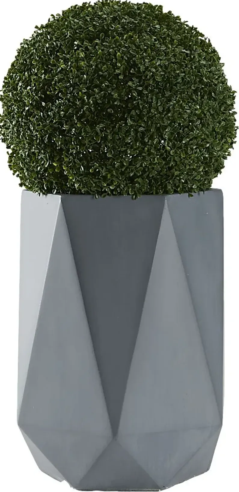 Aylin Green 38 in. Artificial Boxwood Ball in Gray Planter