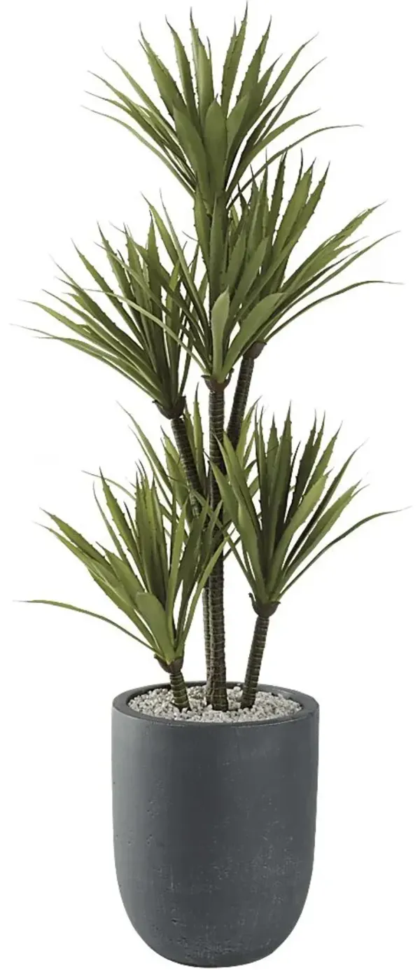Milagra Green 48 in. Artificial Yucca Tree in Gray Planter