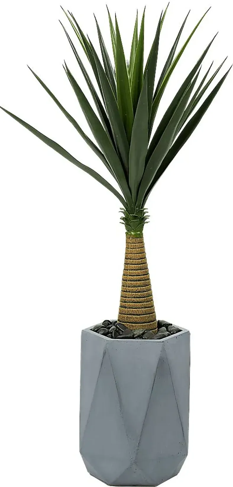Palmdale Green 54 in. Artificial Sisal Tree in Gray Planter