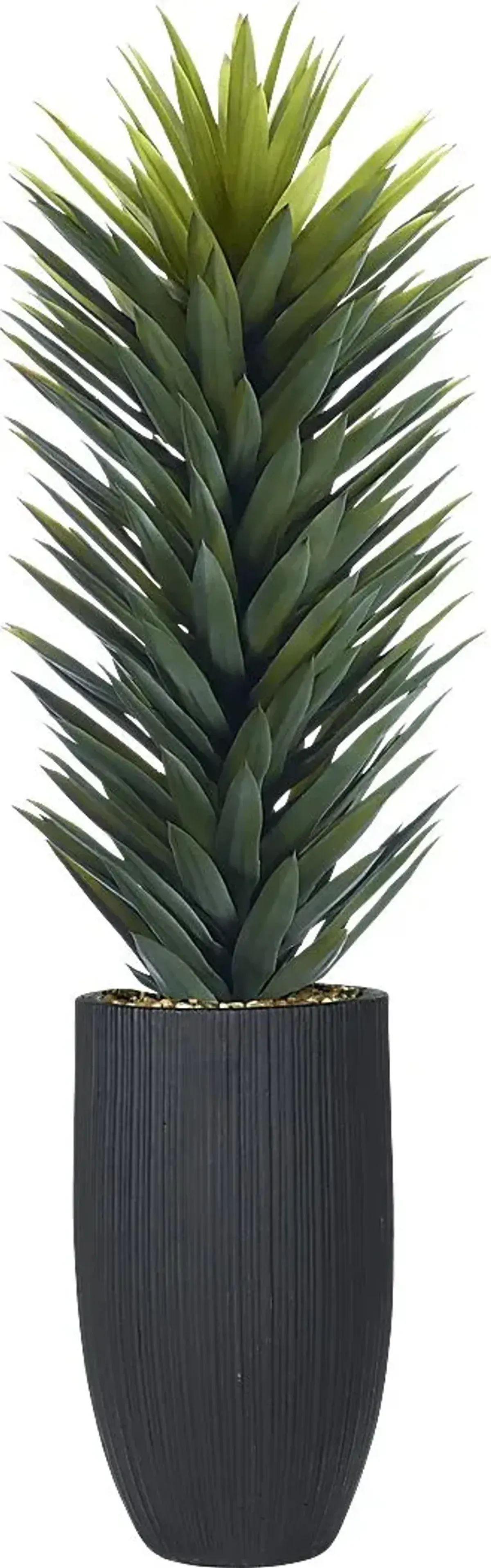 Sisalana Green 60 in. UV Artifical Agave Plant in Black Planter