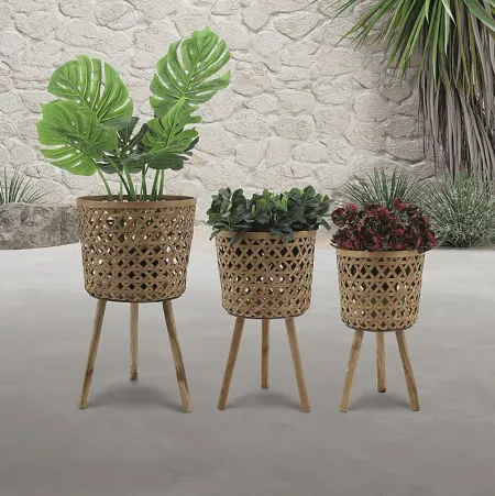 Marcall Brown Planter, Set of 3