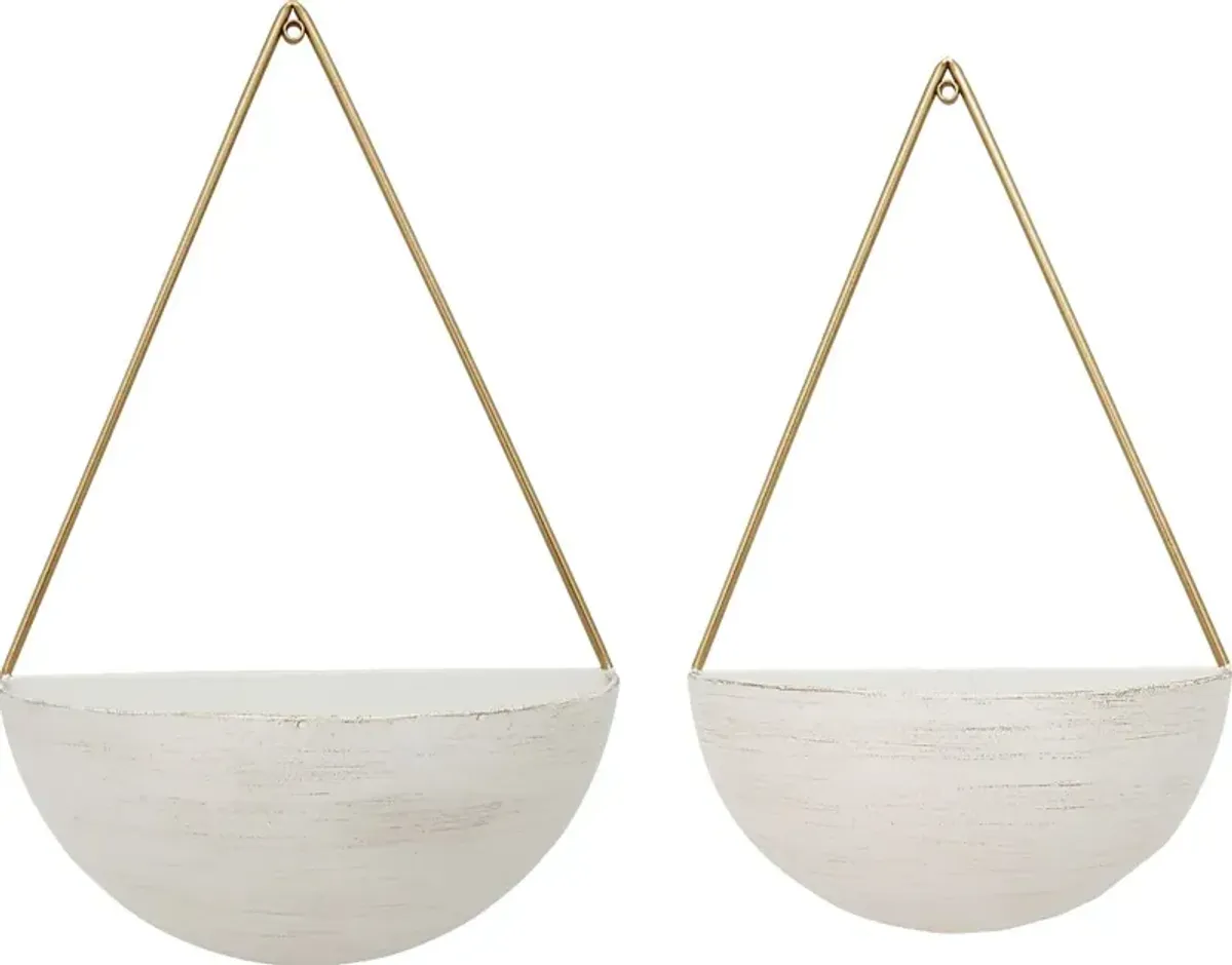 Evarts White Wall Planter, Set of 2