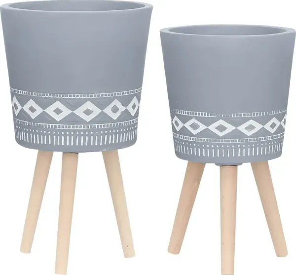 Winnekta Gray Planter, Set of 2