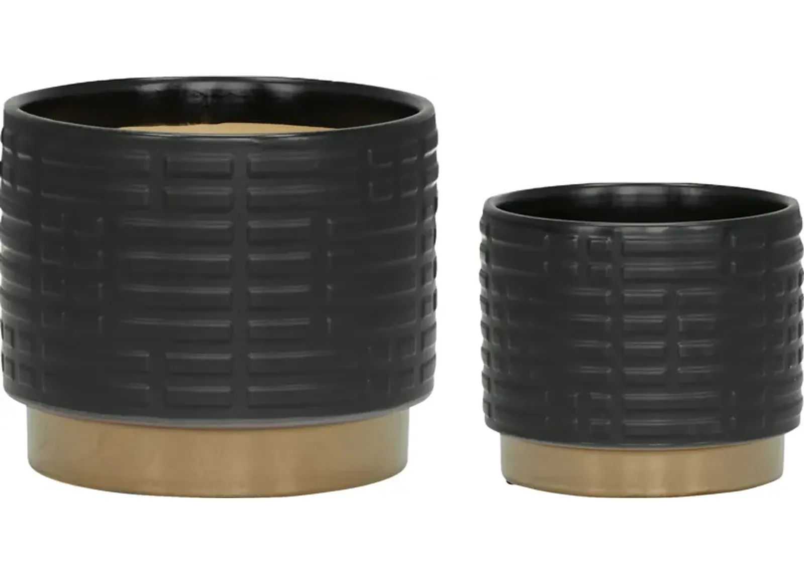 Winoca II Black Planter, Set of 2