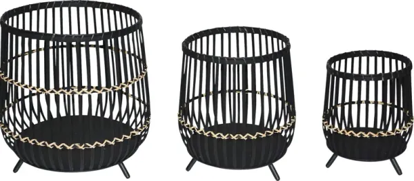 Varnedoe Black Planter, Set of 3