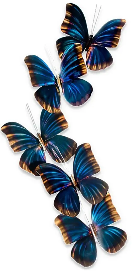 Morpho Butterfly Group Blue Outdoor Artwork