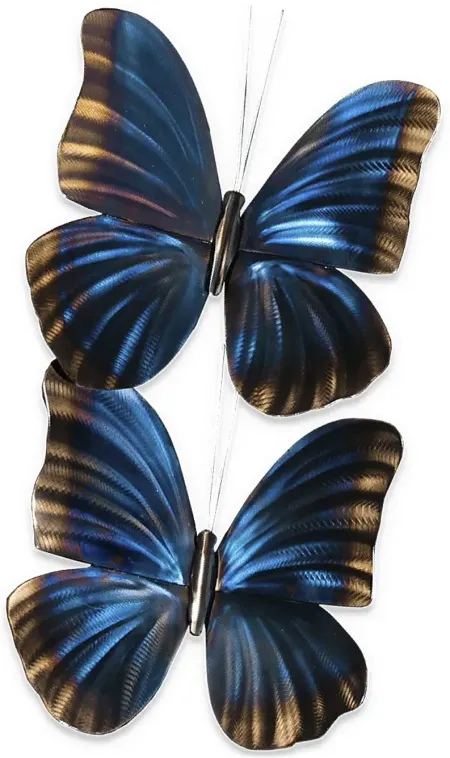 Morpho Butterfly Pair Blue Outdoor Artwork