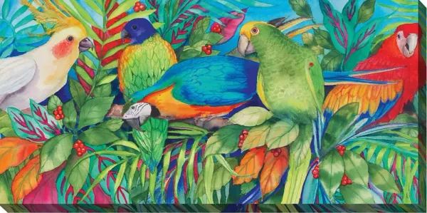Parrot Encounter Green Indoor/Outdoor Wall Art