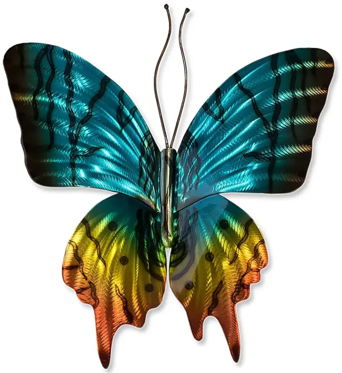 Sunset Moth Teal Outdoor Artwork