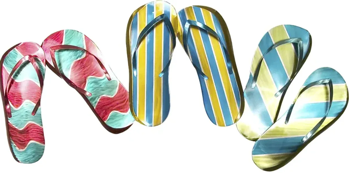 Flip Flop Multi-Color Outdoor Wall Art