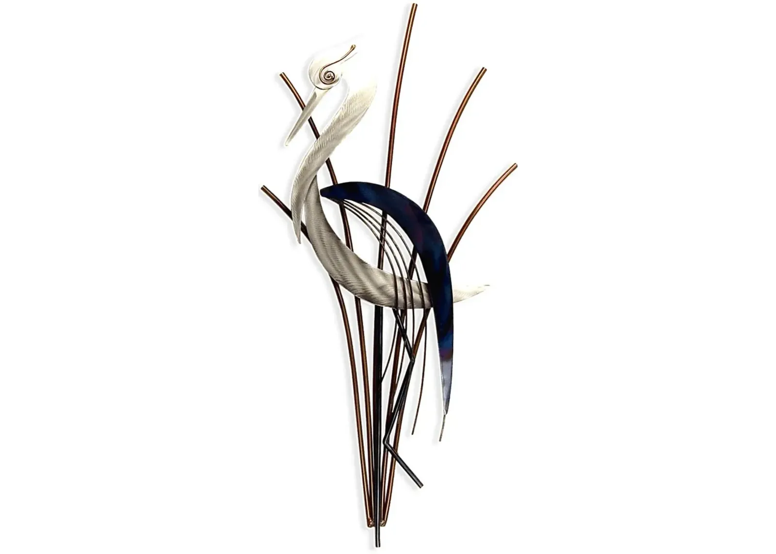 Abstract Heron II Blue Indoor/Outdoor Wall Art