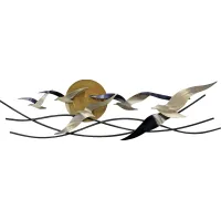 Winged Surfers Bronze Outdoor Wall Art