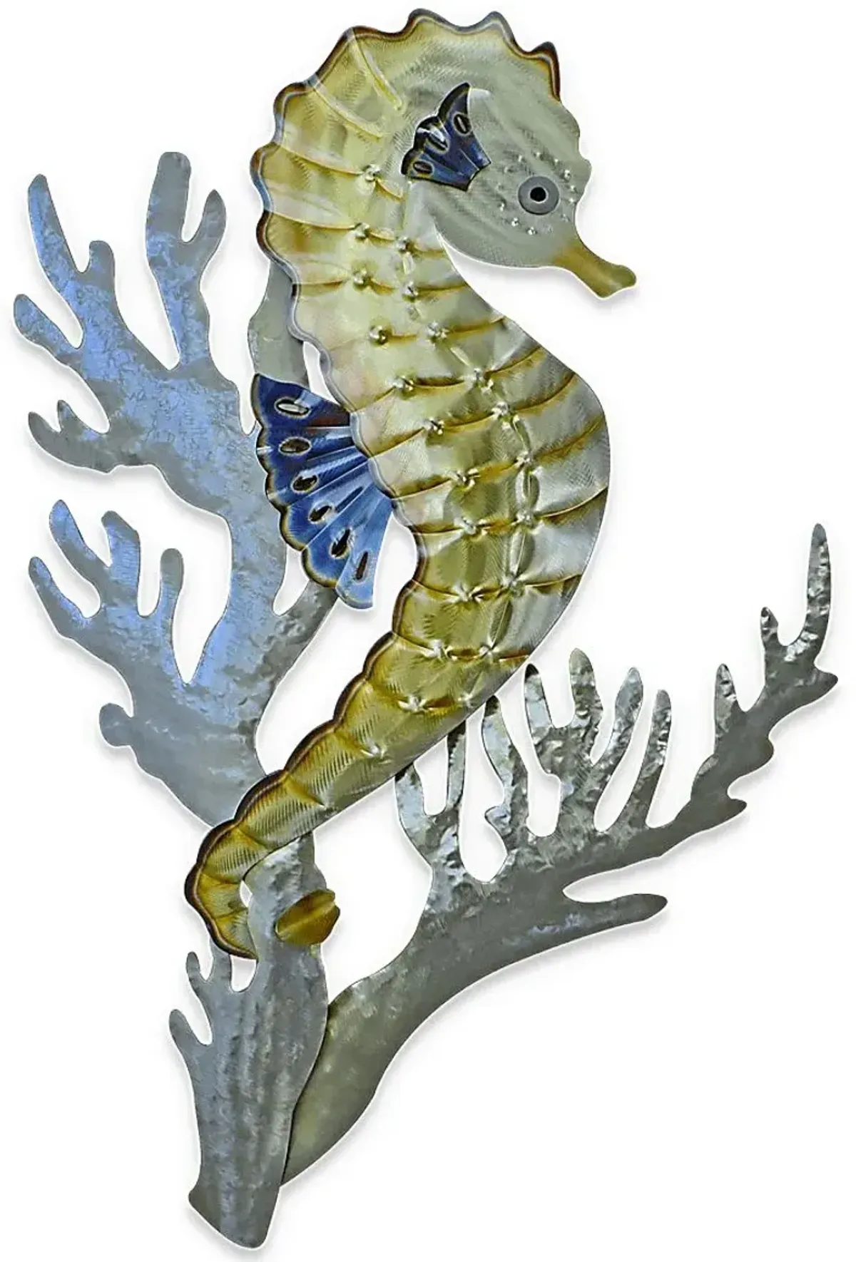 Seahorse in Coral Green Indoor/Outdoor Wall Art