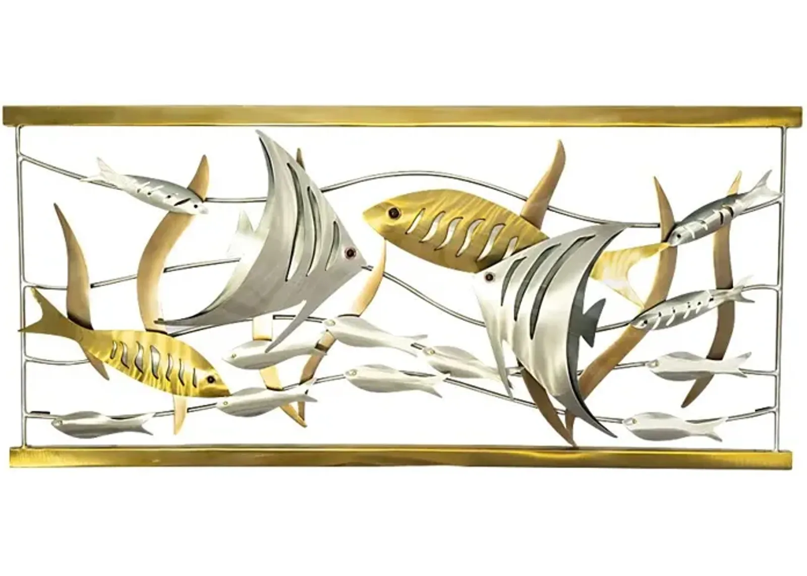 Aquarium Dream Gold Indoor/Outdoor Wall Art