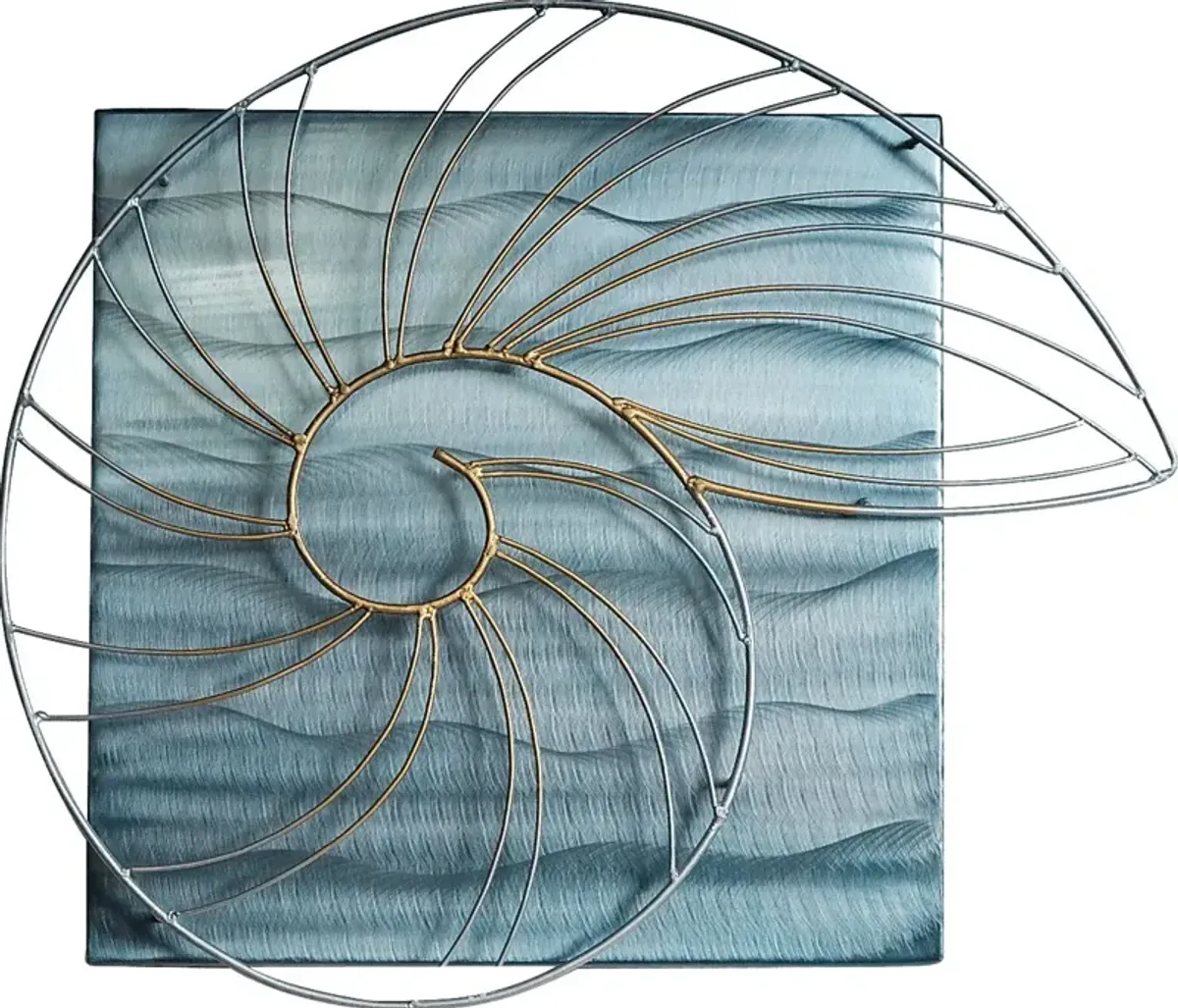 Nautilus Shell Blue Outdoor Wall Art