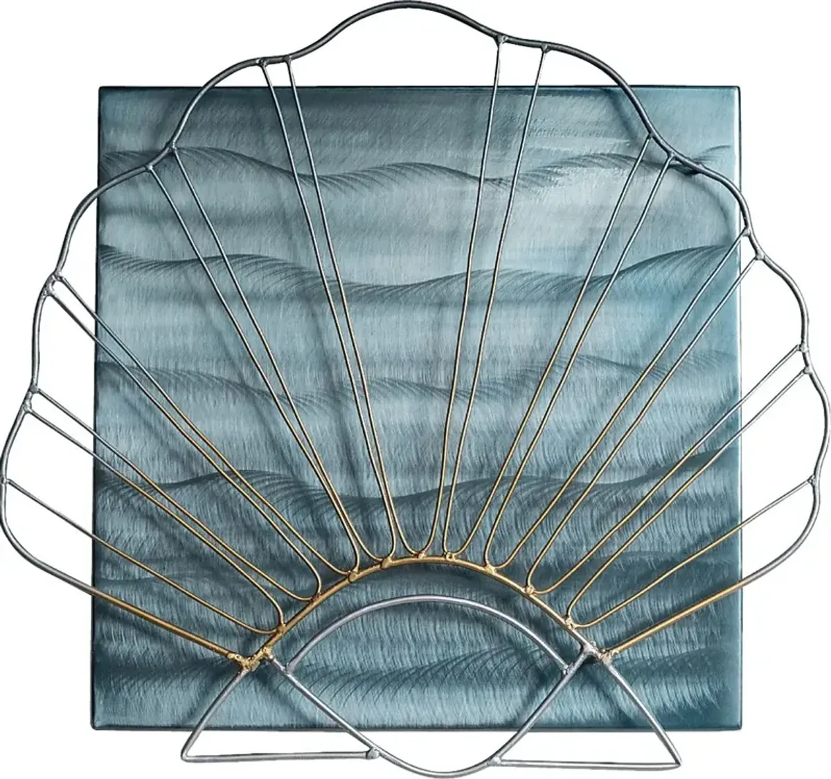 Scallop Shell Blue Outdoor Wall Art