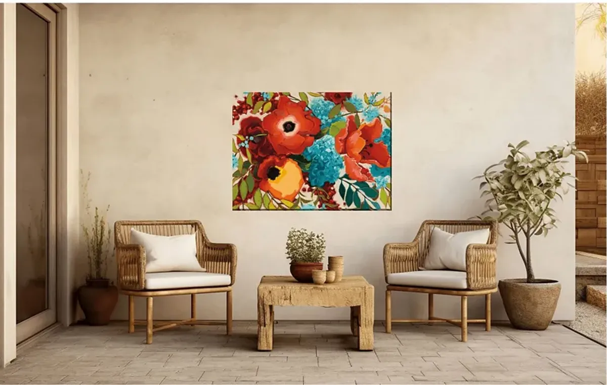 Bouquet Red Indoor/Outdoor Wall Art