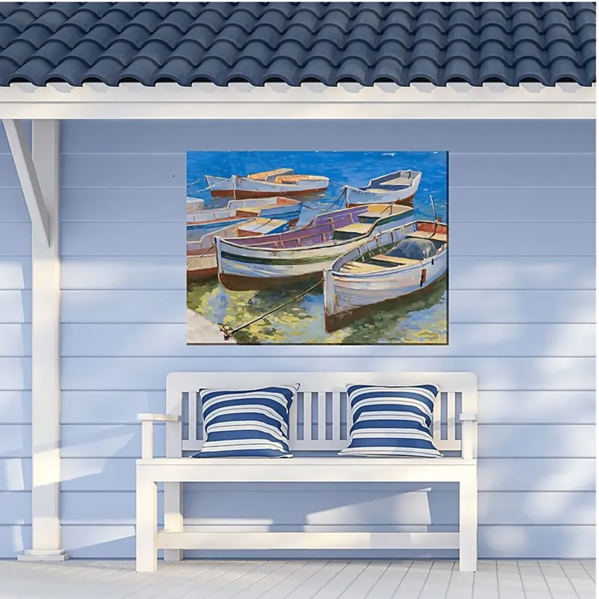 Boats at Bay Outdoor/Indoor Wall Art