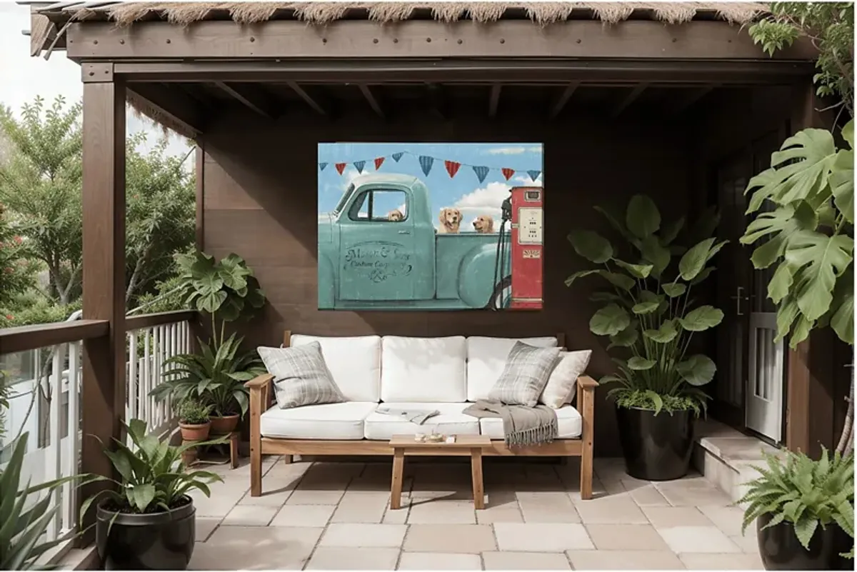 Blue Truck Ride Outdoor/Indoor Wall Art